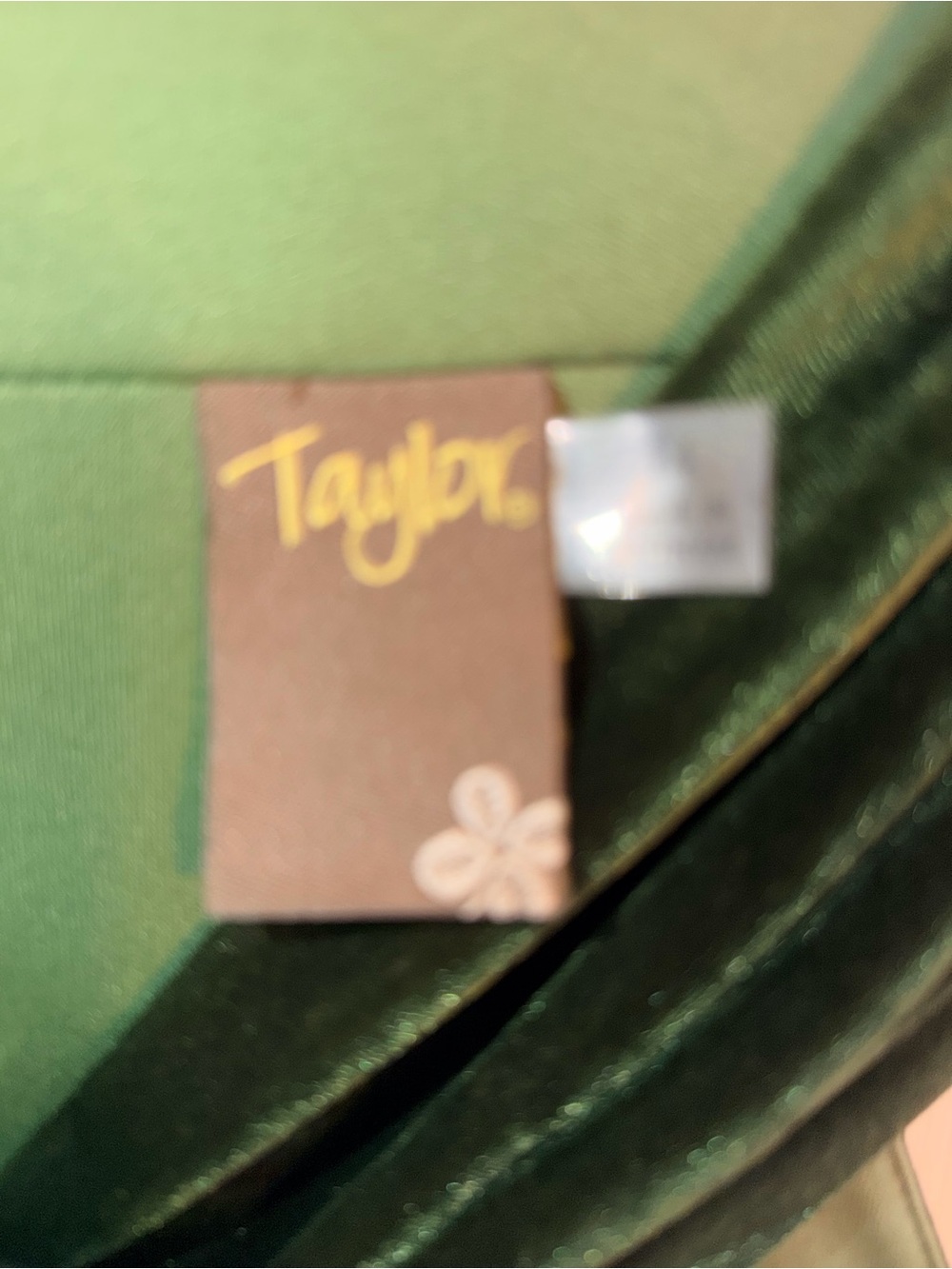 Taylor Emerald Green Velvet Asymmetrical Wrap Dress - Picture 4 of 5